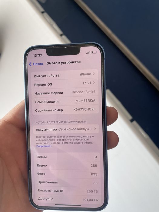 13мини 256гб емкость 76%