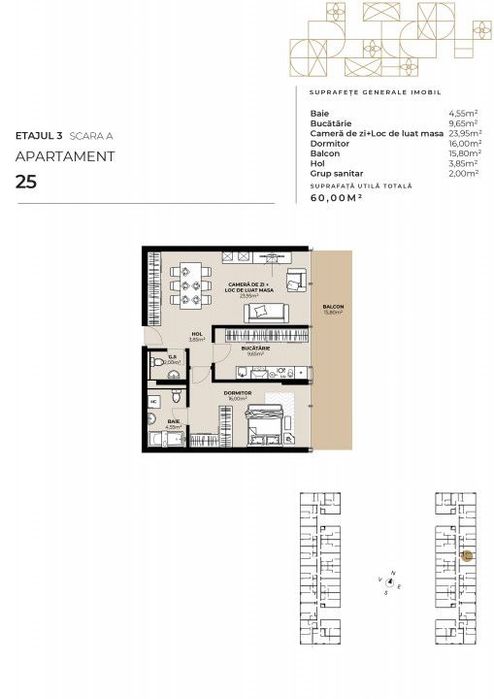 Apartament 2 camere, zona Garii, imobil de lux cu Mall la primele etaj — fotografia 3