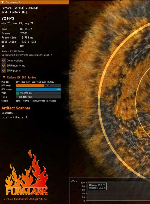 RX 580 8GB Sapphire Nitro+ DDR5 256bit 3м. Гаранция, след профилактика