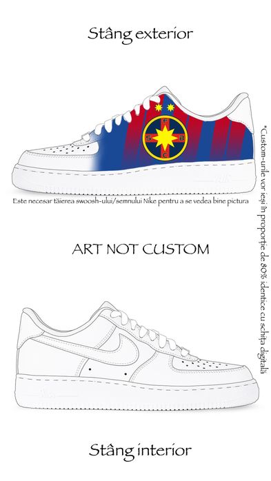 Personalizare încălțăminte, sneakers, nike Air force, FCSB, Rapid