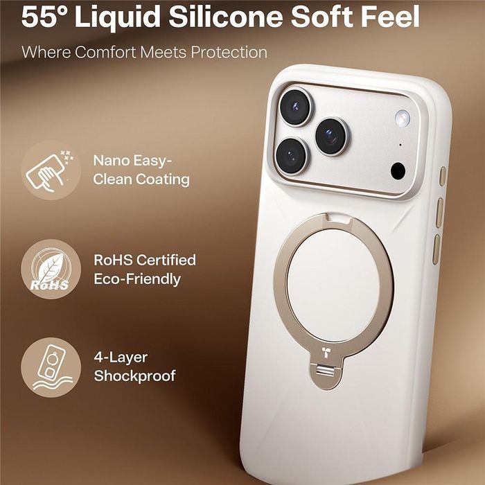 Калъф torras qpro silicone series за iphone 17 pro max в бял цвят