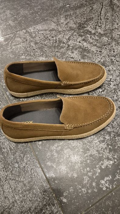 Mocasini Geox din piele întoarsă  culoare maro