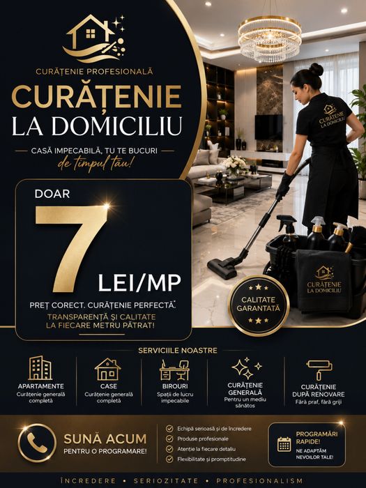 oferim servicii de curatenie la la domiciliu