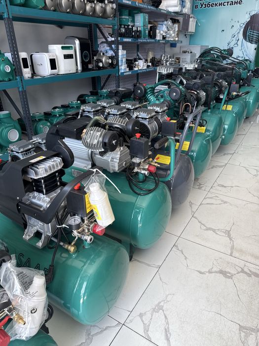 Воздушный компрессор поршенли оригинал SAAB 100L 1,5кВт ГАРАНТИЯЛИ