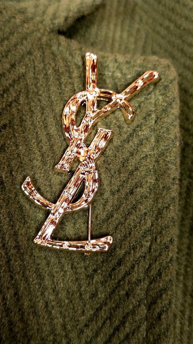 Brosă aurie, 7cm, Yves Saint Laurent