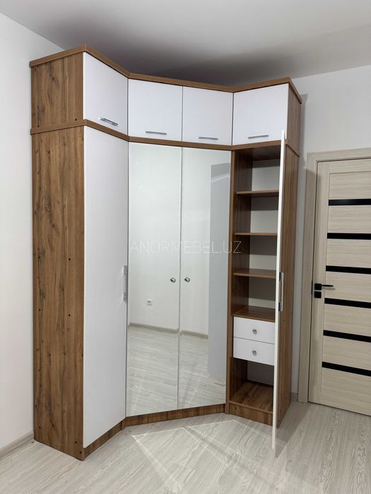 Угловой шкаф с антресолью 140