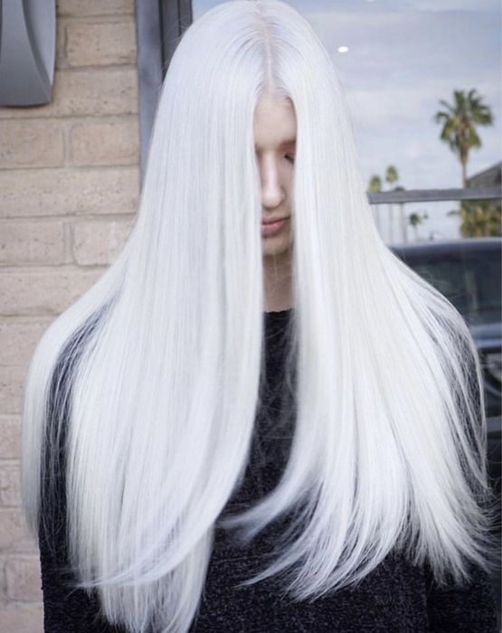 Extensii lungi blond alb sintetice