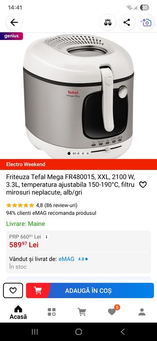 Friteoza tefal ca nouă