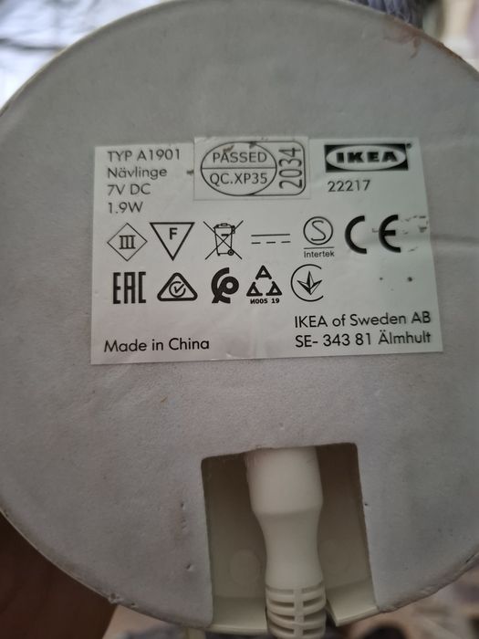 Lampa alba de birou Ikea Navlinge