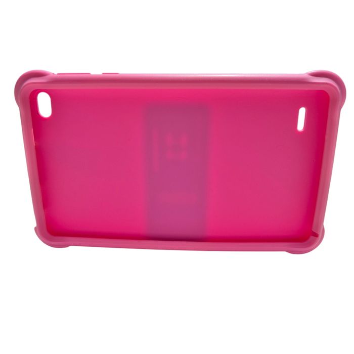Husă roz silicon pentru tabletă copii QunyiCO Y7  Roz suport albastru