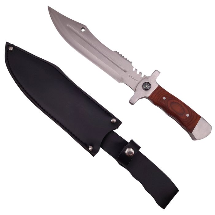 Cutit vanatoare IdeallStore®, Silver Saber, gri, 35 cm, teaca inclusa