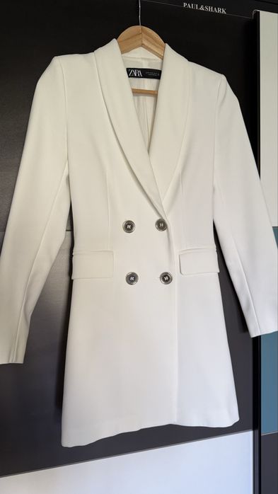 Sacou Zara alb casual