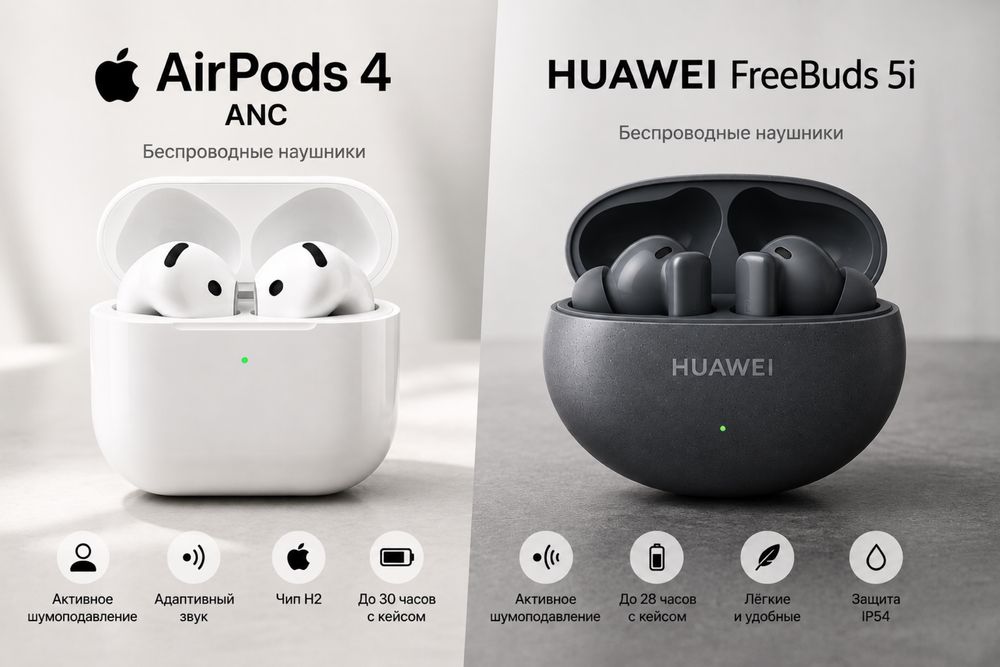 Обмен оригинальных Huawei Freebuds 5i и AirPods 4 ANC на AirPods Pro 3