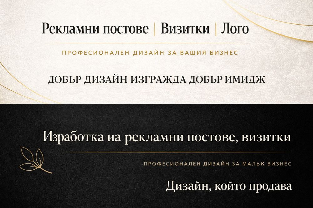 Изработка на рекламни постове, визитки

и лого за малък бизнес