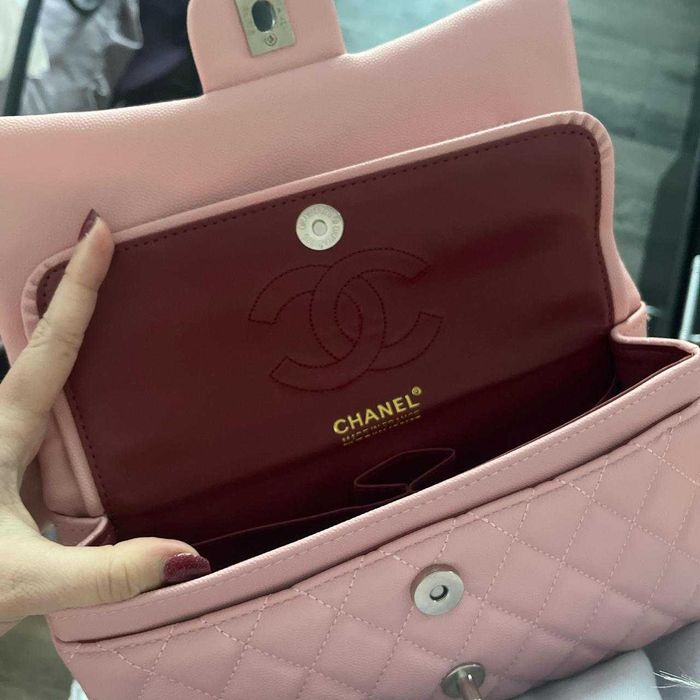 Geantă Chanel din Piele Roz, Poseta Chanel din Piele Caviar