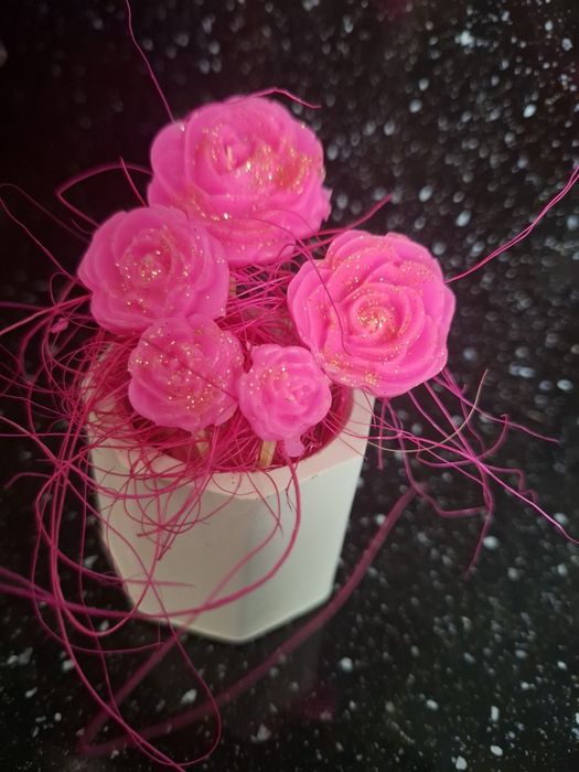 8-ми Март.Сапунени цветя в кашпи.