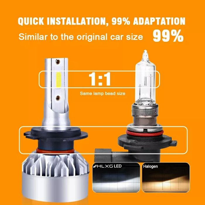 Kit Becuri Led Auto-Moto H7 De 4300k-55W-100W/20000Lumeni