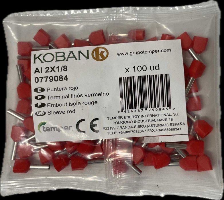 Kабелни обувки: накрайник Размер: d 4.3 mm изолирани, 100 броя в пакет