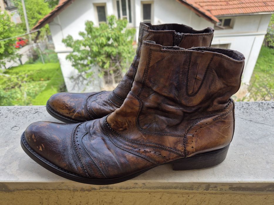 Мъжки боти Hand made естествена кожа