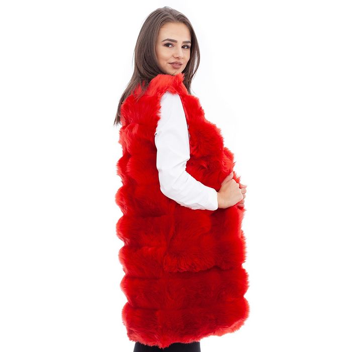 Vesta de Blana Artificiala Lunga Noua