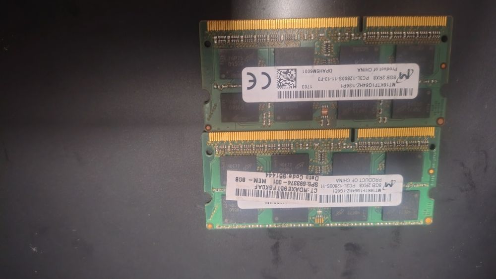 Kit 16gb 2x Memorie Laptop 8GB ddr3 Pc3 Pc3L 10600s 12800s