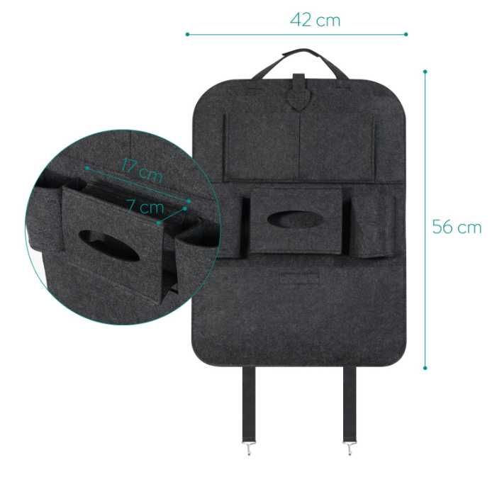 Organizator pentru Spatar Auto, Suporturi si Buzunare Multiple