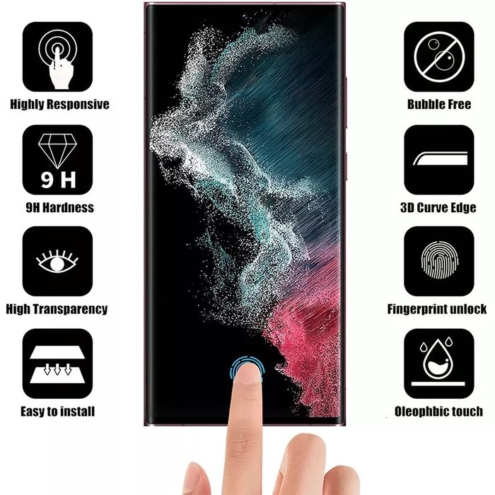 5D Стъклен Протектор за Дисплей за Samsung Galaxy S22/ S23 Ultra /Full