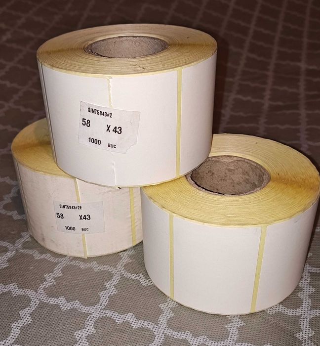 Set 10 role etichete autoadezive termice (58x43 mm) – 10.000 buc