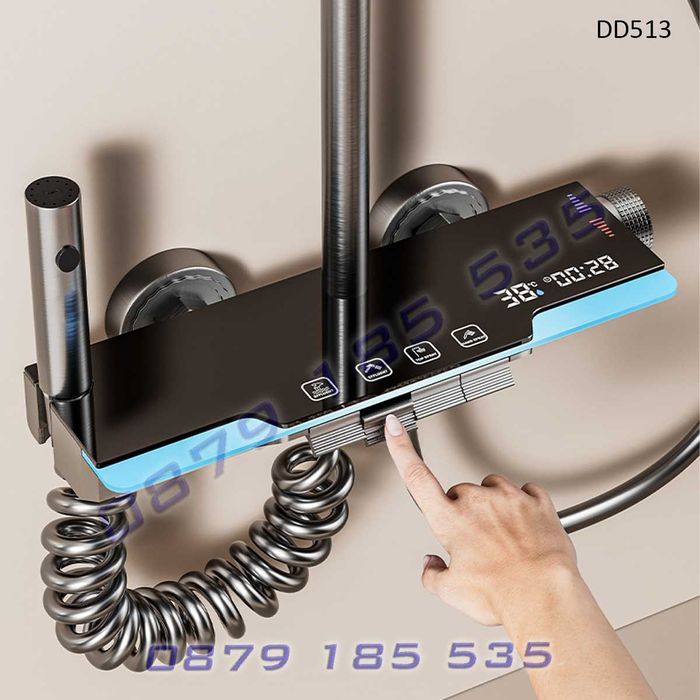 Модерен Пиано душ дисплей светлини инокс Пита баня смесител лед свети