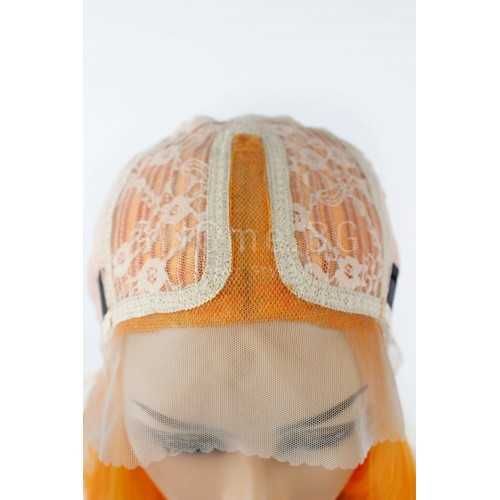 Къса права оранжева лейс фронт перука Алани