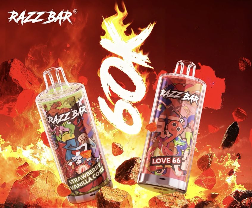 Vape 60.000 puffs razzbar model nou