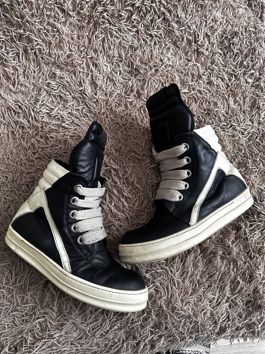 Rick Owens geobasket jumbo laces extended tongue