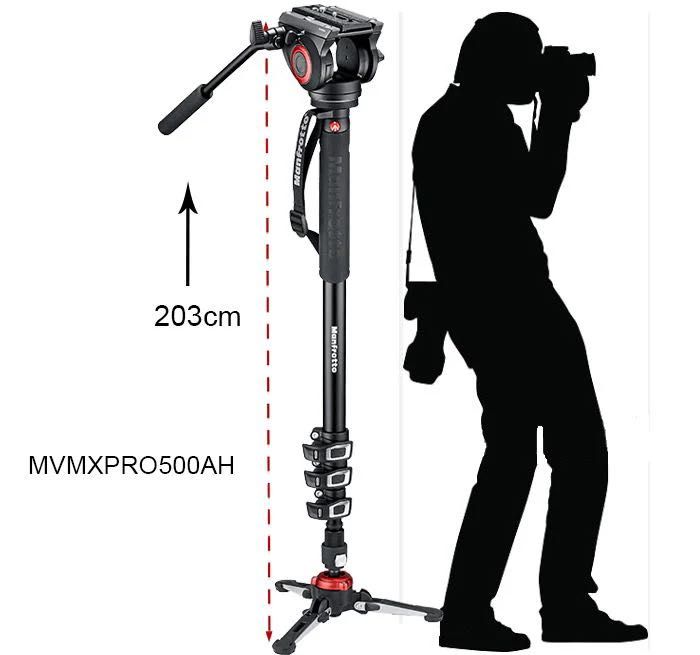 Manfrotto MVMXPRO500 monopied video fluid cu cap si baza Fluidtech