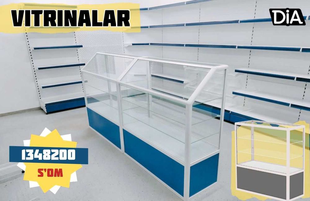 Прилавок витрина, витрина стеклянная, oynaly vitrina va prilavkalar