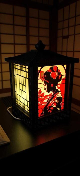 Lampa japoneza Kiyomi, LED, RGB cu telecomanda