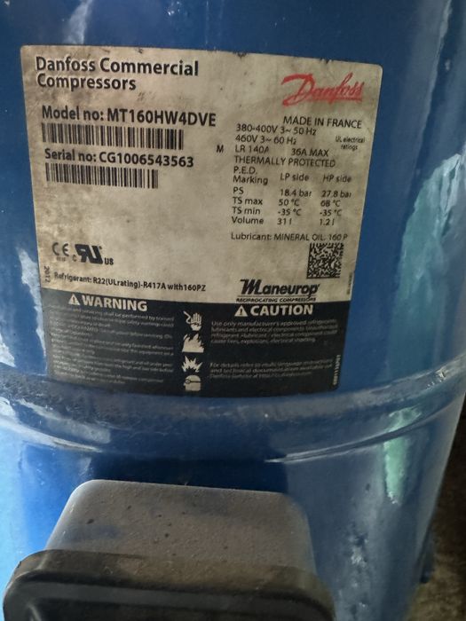 Компрессор холодильный Danfoss Maneurop MT160HW4DVE