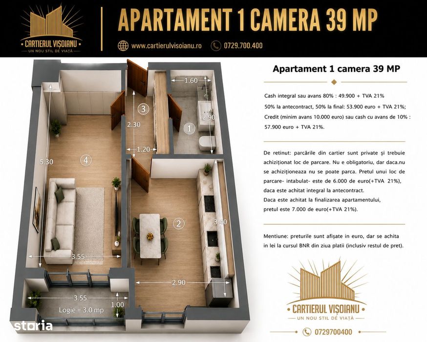 Pret Promotional Apartament 1 camera — fotografia 2