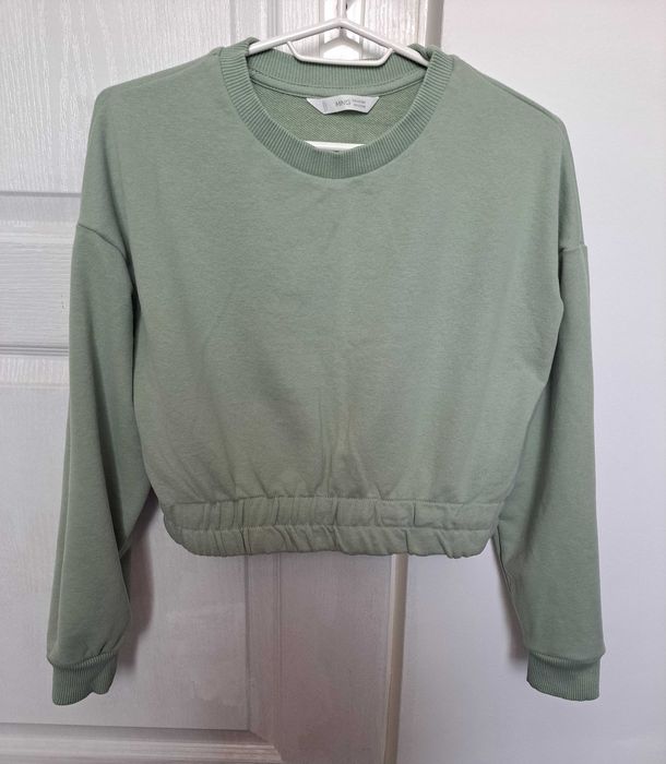 Bluză cropped oversized Mango din bumbac - XS-S