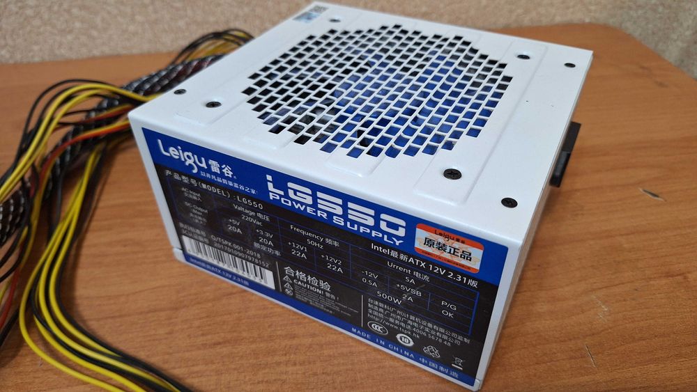 блок питания для компьютера leigu 500 ватт, с 8 пин для видеокарты