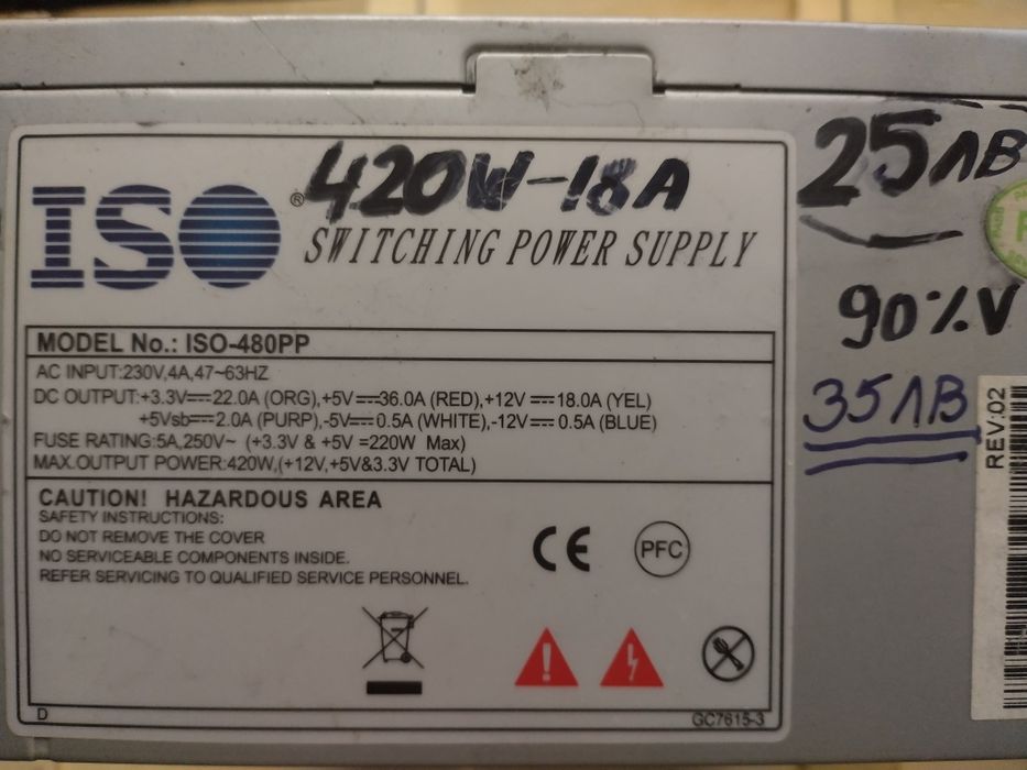 Захранвания 400/500/600 компютър