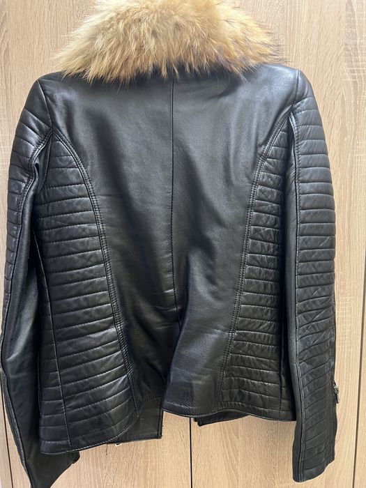 Дамско яке естествена кожа / естествен косъм