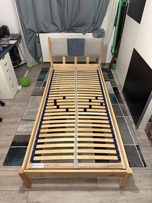 Pat de o persoana 90x200 cu somiera inclusa