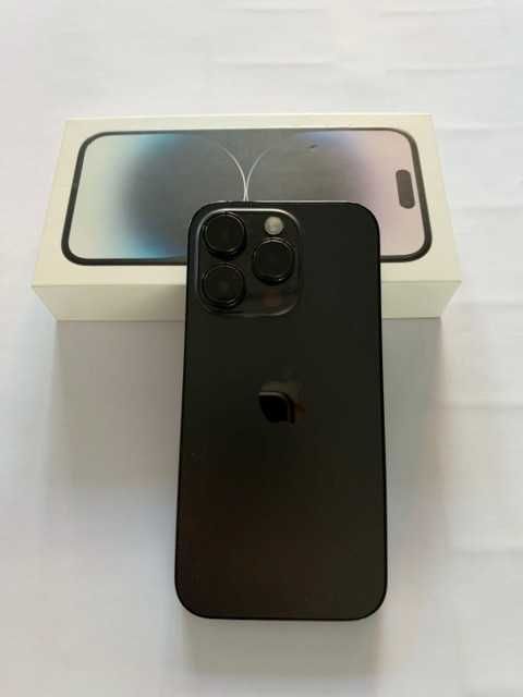 iPhone 14Pro, 256GB, Space Black, 100% baterie, neblocat - husa kevlar, 2 x folii protectie ecran sticla- impecabil