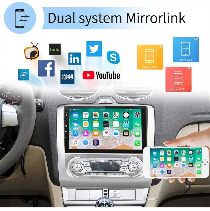 Мултимедия за Ford Focus Двоен дин Навигация за Ford Focus 2 Форд Фокус Android DIN 2004 2005 2006 2007 2008 2009 2010 2011 годи