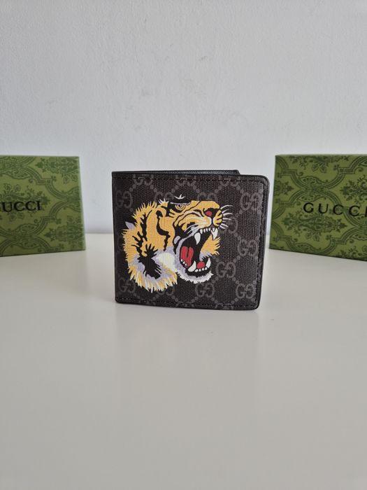 Portofel Gucci Tiger Negru/Apricot + Cutie.