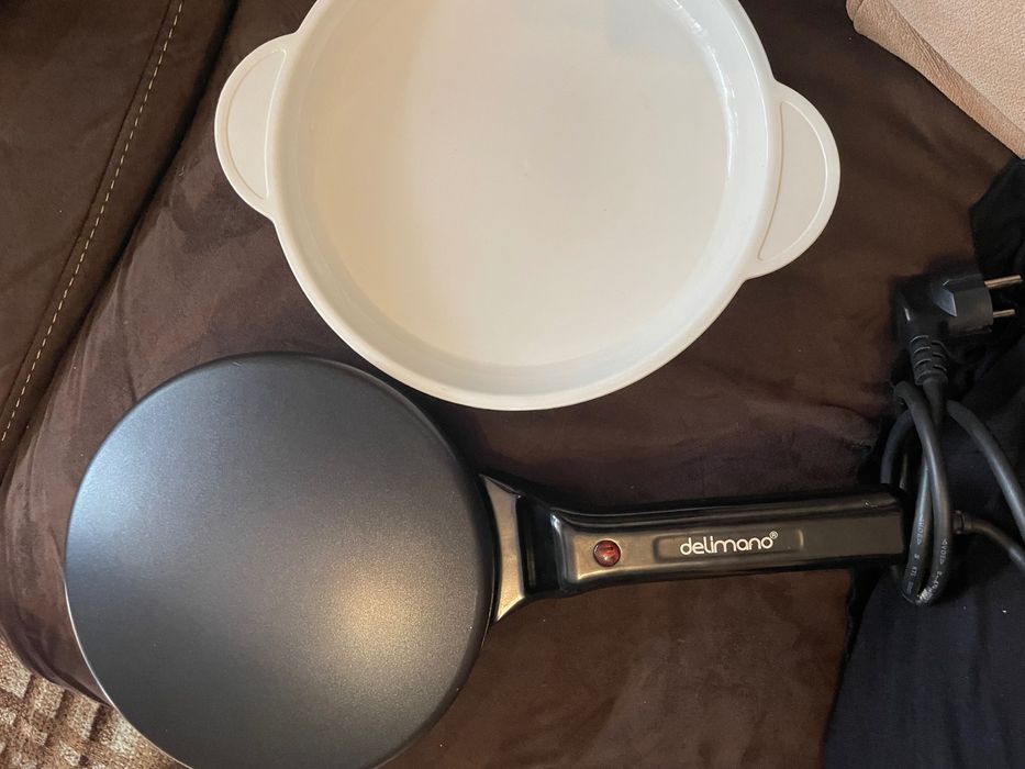 Триместен диван велур и кожа + ПОДАРЪК ел. уред за палачинки Delimano