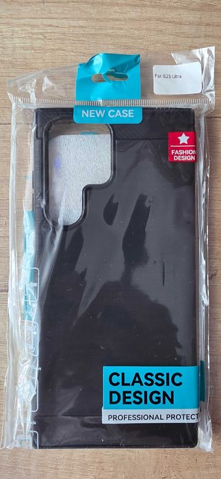 Husă Samsung Galaxy S23 Ultra – TPU, neagră, Classic Design – NOUĂ