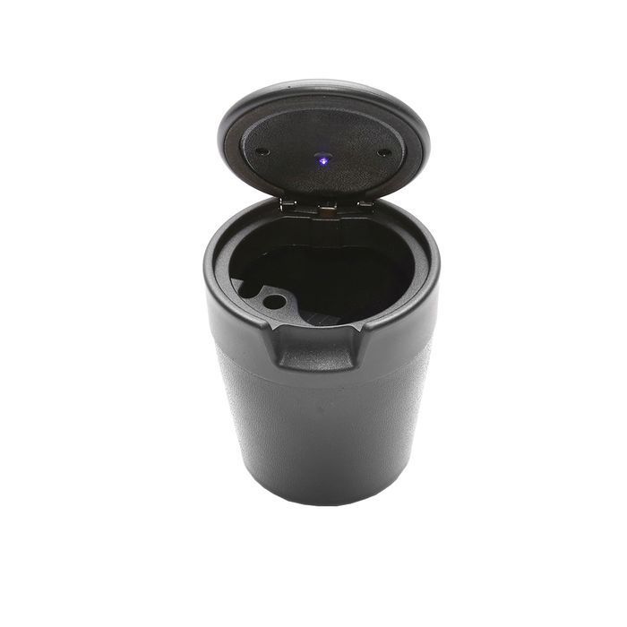 Scrumiera auto universala, neagra cu lumina albastra, LED, Breckner Germany