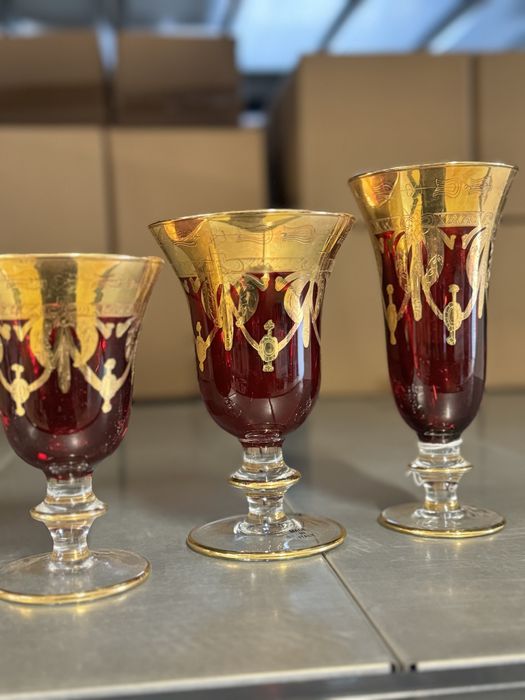 MiSeturi de 6 Murano aurite 24tk