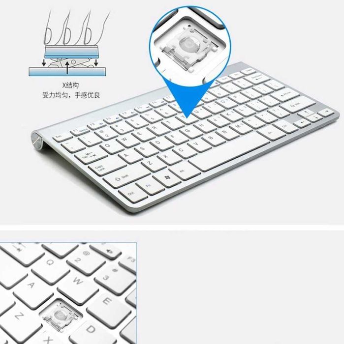 Ултра тънка Wireless клавиатура и оптична мишка за компютър KMT2